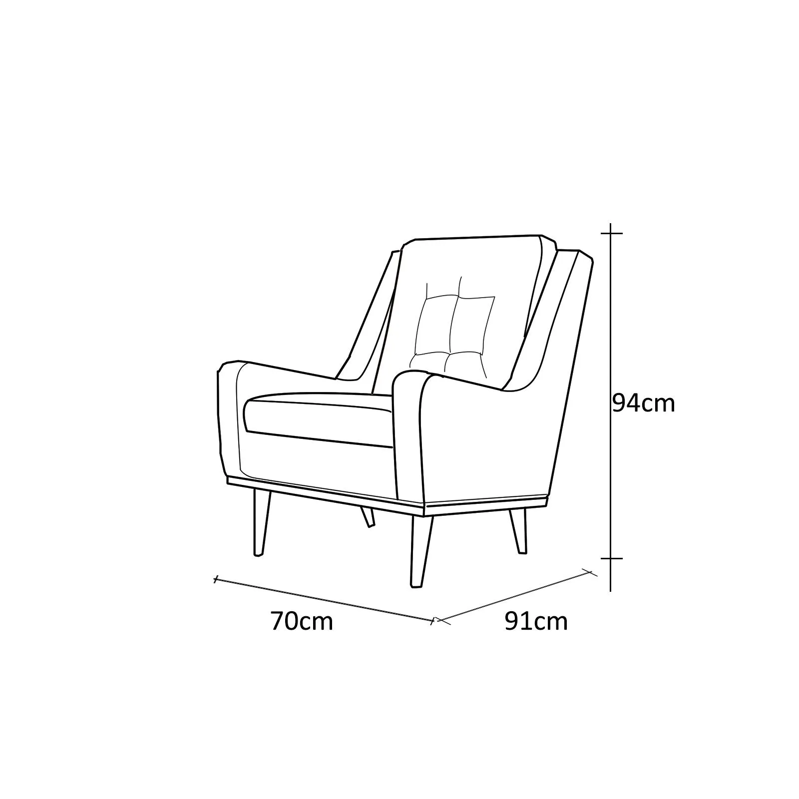Rubeza Scott Armchair - Taffy Pink