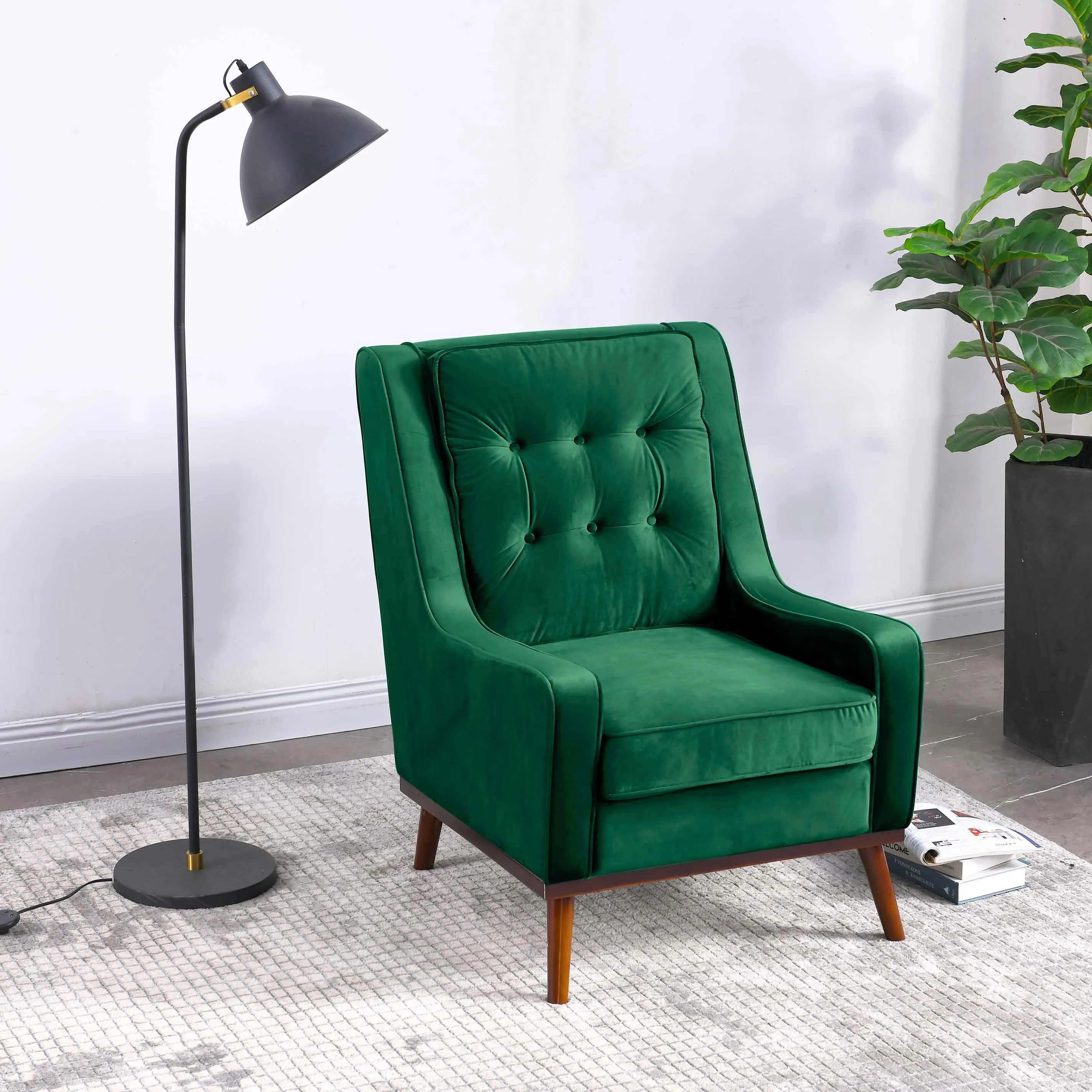 Rubeza Scott Collection Armchair - Super Emerald Green