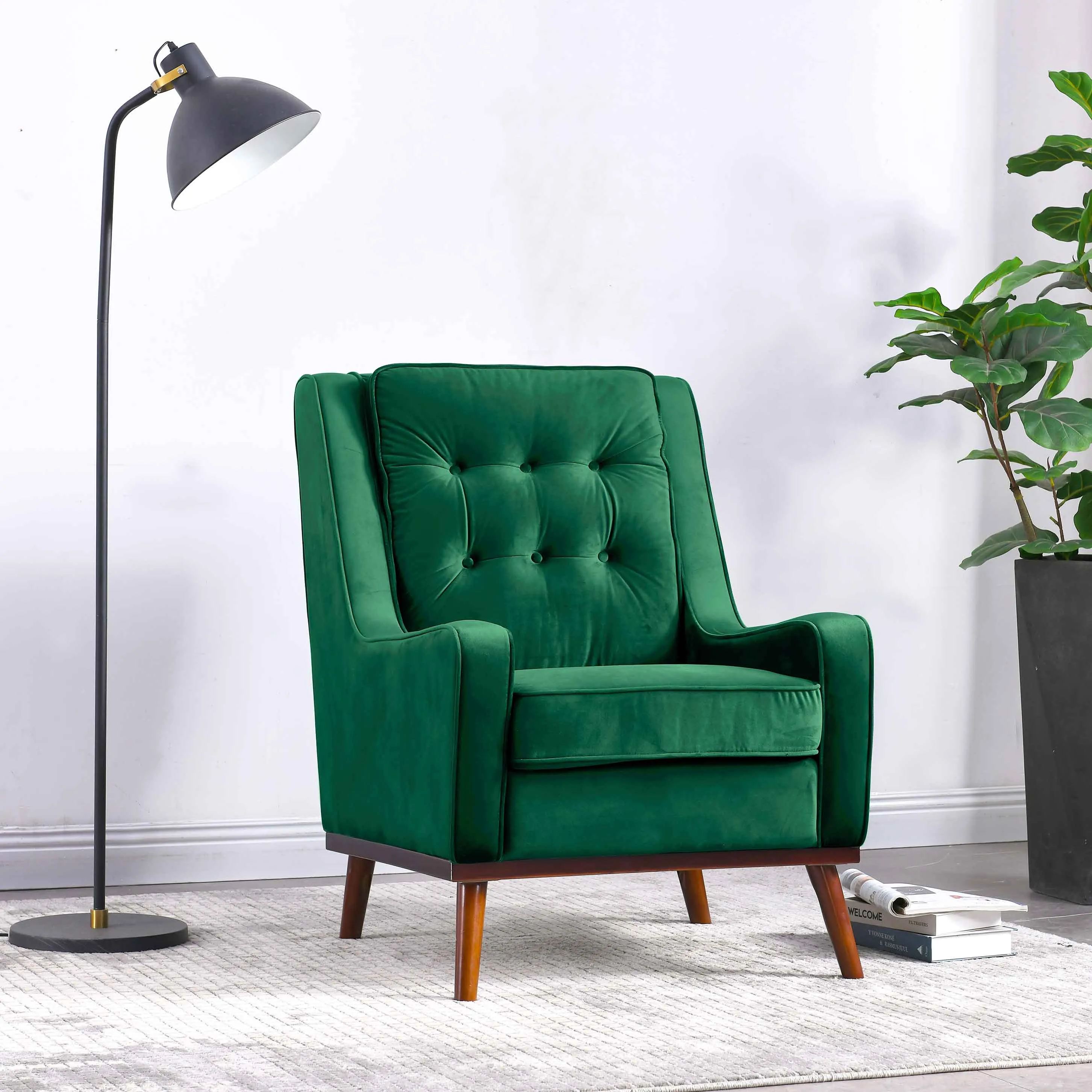 Rubeza Scott Collection Armchair - Super Emerald Green