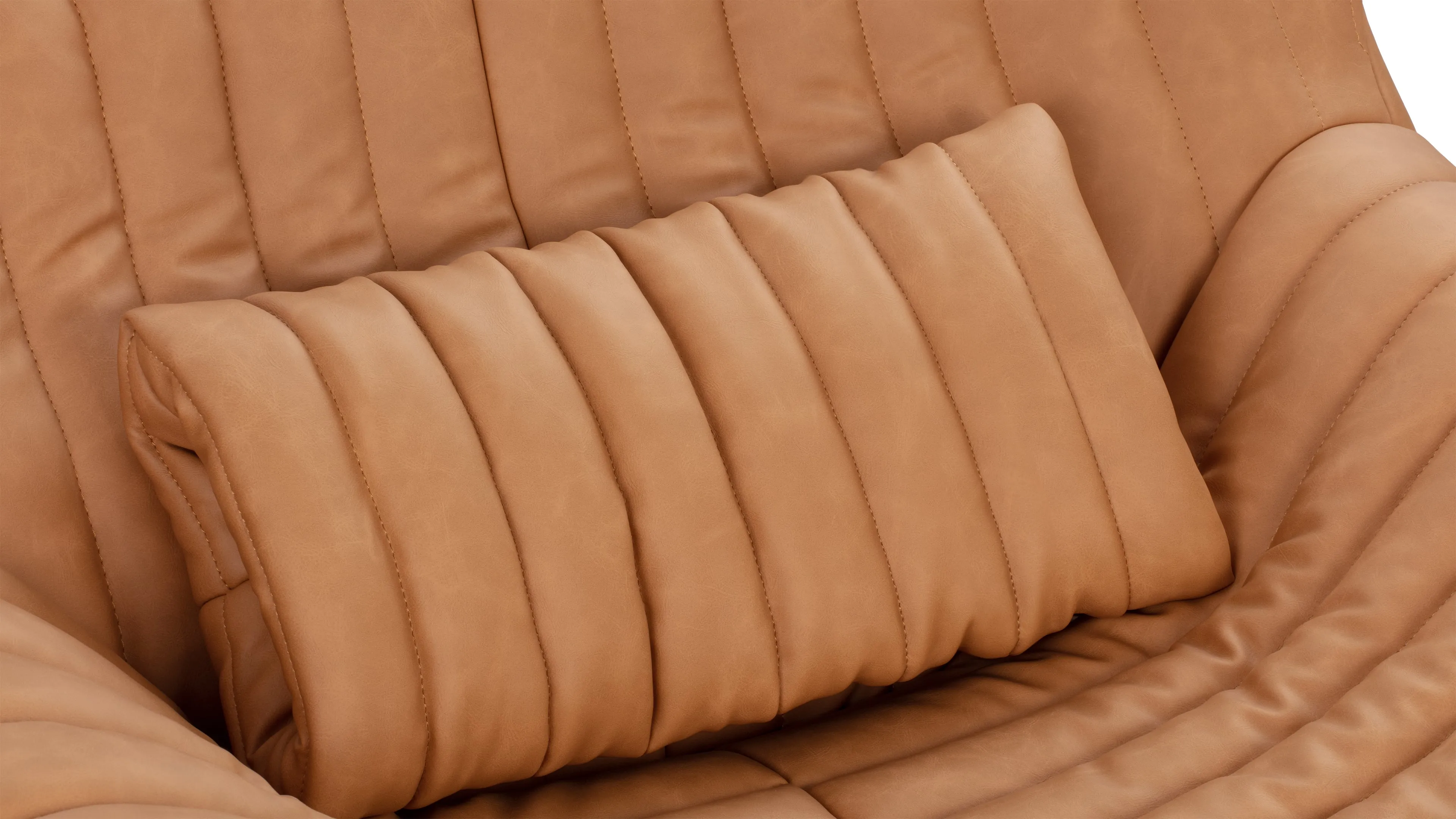 Sandra - Sandra Lounge Chair, Tan Vegan Leather