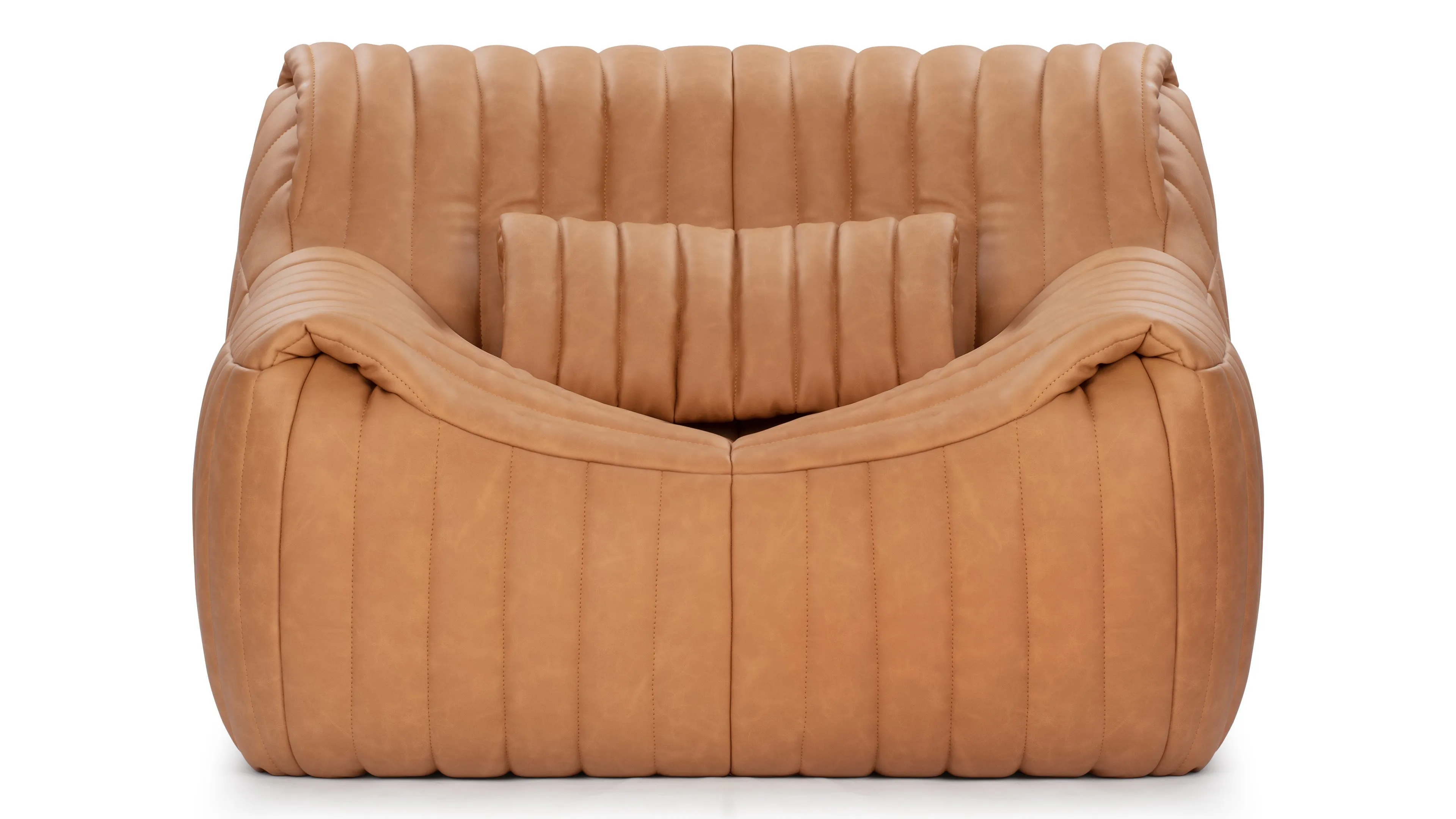 Sandra - Sandra Lounge Chair, Tan Vegan Leather