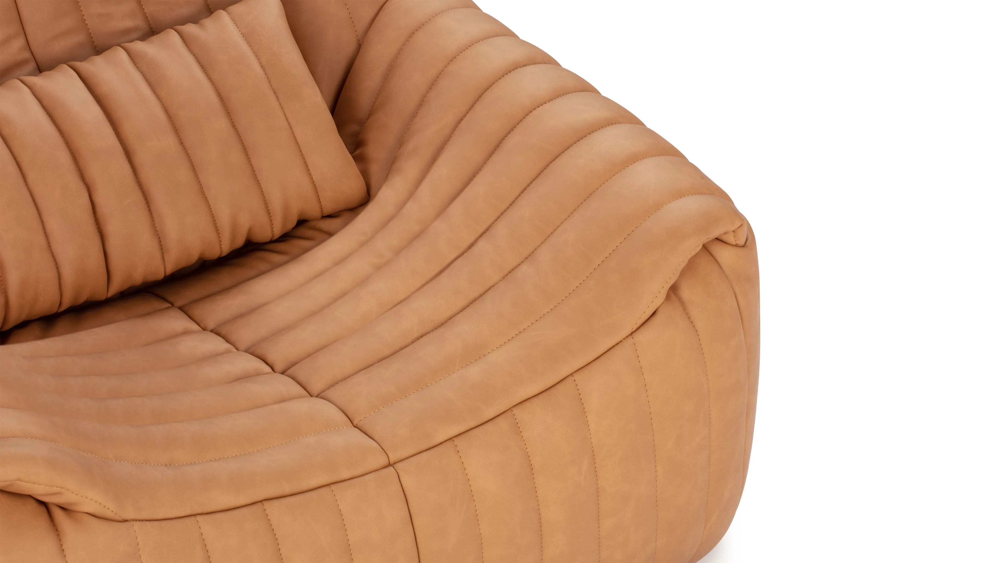 Sandra - Sandra Lounge Chair, Tan Vegan Leather