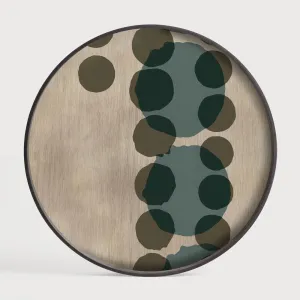 Slate Layered Dots Large Round Glass Tray