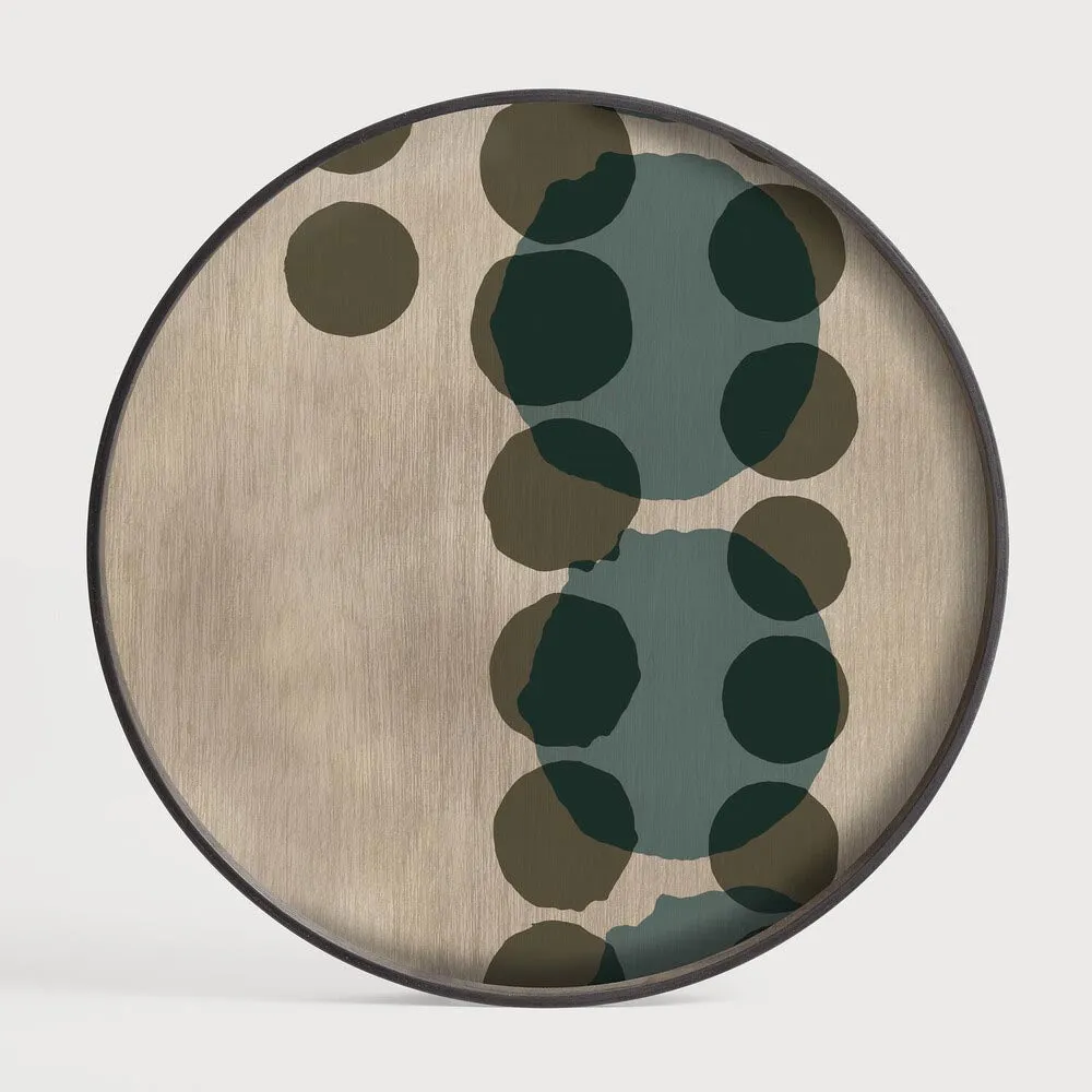 Slate Layered Dots Large Round Glass Tray