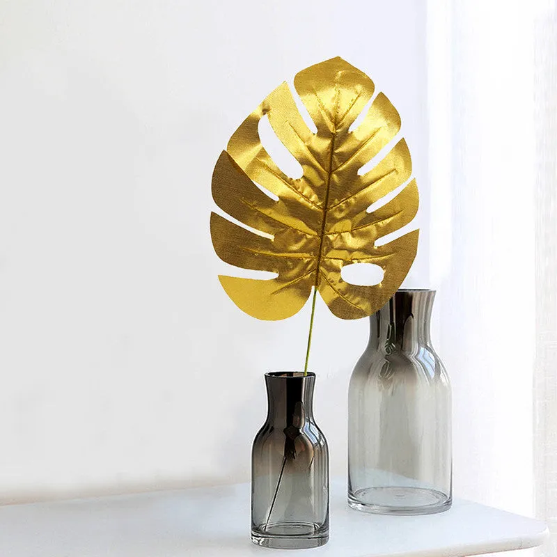 Tropical Palm Leaves Summer Monstera Artificial Silk Turtle Leaves For Home Hawaiian Luau Beach Wedding Party Decor Fake Plants