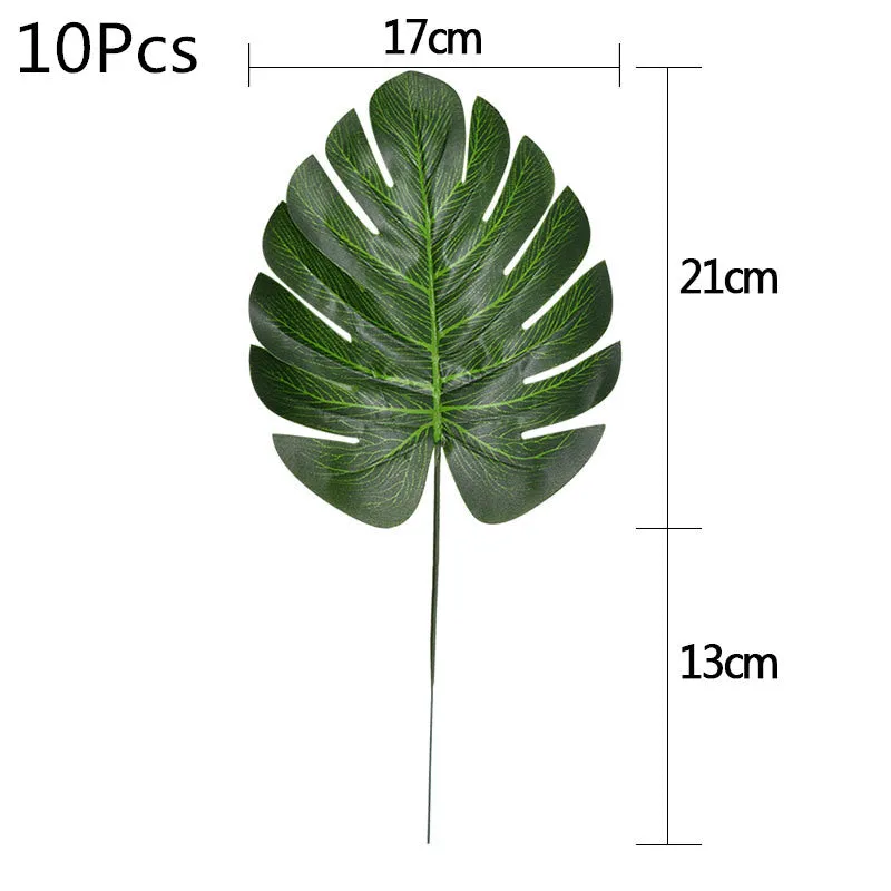 Tropical Palm Leaves Summer Monstera Artificial Silk Turtle Leaves For Home Hawaiian Luau Beach Wedding Party Decor Fake Plants