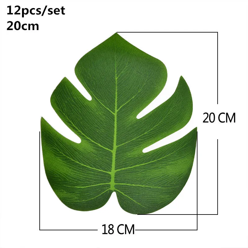 Tropical Palm Leaves Summer Monstera Artificial Silk Turtle Leaves For Home Hawaiian Luau Beach Wedding Party Decor Fake Plants