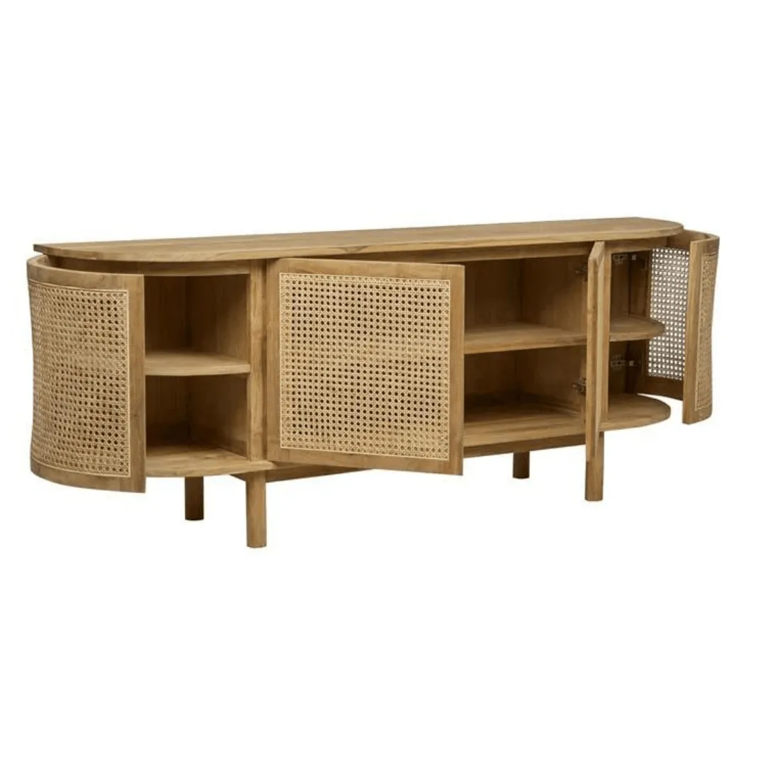 Willow Curve Buffet | Natural Teak