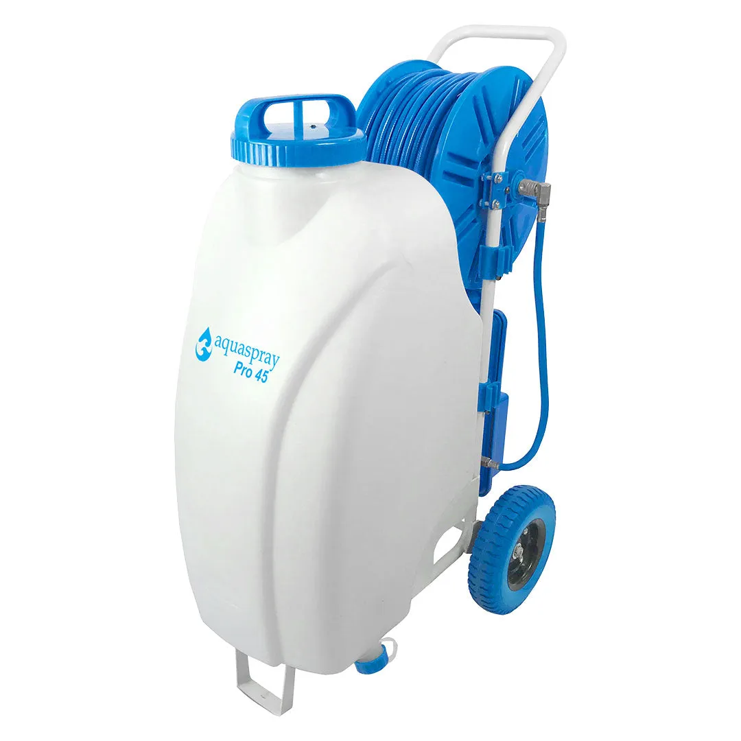 Window and Solar Panel Cleaning System: Rolling 12 Gallon Pro45 Water Tank with Water Fed Pole