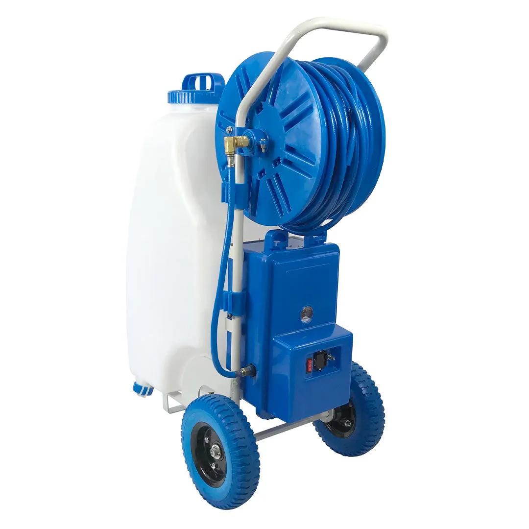 Window and Solar Panel Cleaning System: Rolling 12 Gallon Pro45 Water Tank with Water Fed Pole